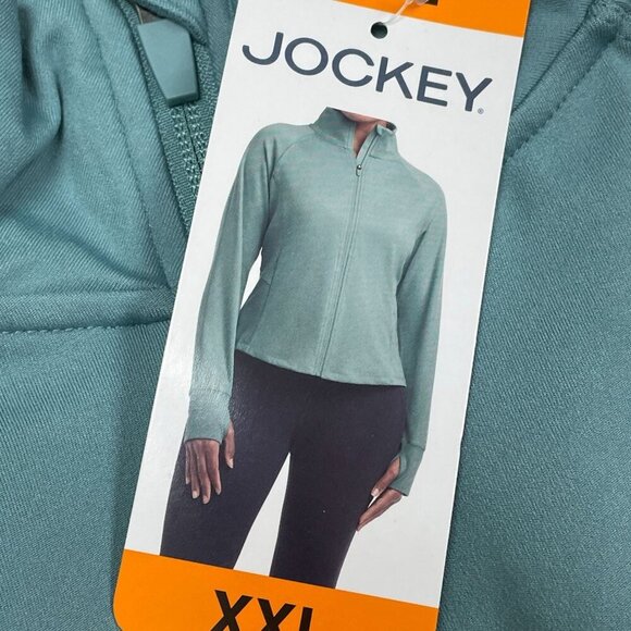 Jockey Womens XXL Zip-Up Jacket Light Blue Polyester/Spandex Blend NWT 6539 - Picture 3 of 7